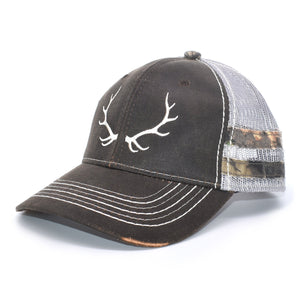 Brown Camo Caribou Sport Frayed Hat
