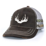 Brown Camo Whitetail Sport Frayed Hat