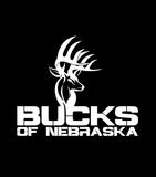 Bucks of Nebraska Full Logo Decal - White