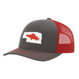 Nebraska Walleye Hat - Charcoal/Red