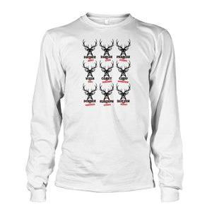 Reindeer Hunter Dark Design Long Sleeve - White / S - Long Sleeves