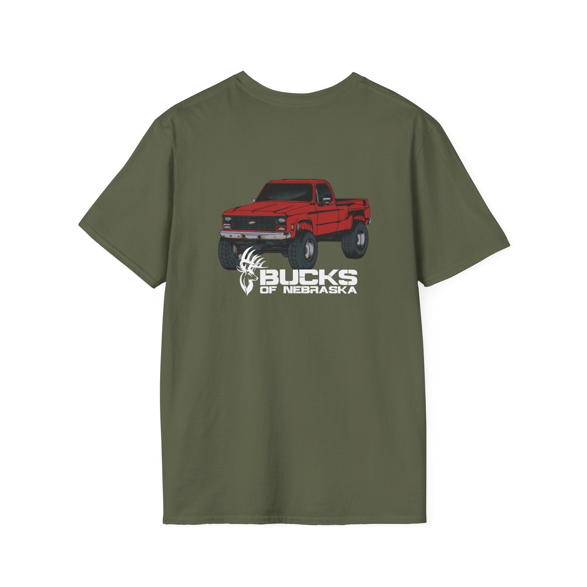 90's Single Cab Pickup Truck Tee - Military Green/Heather Military Green