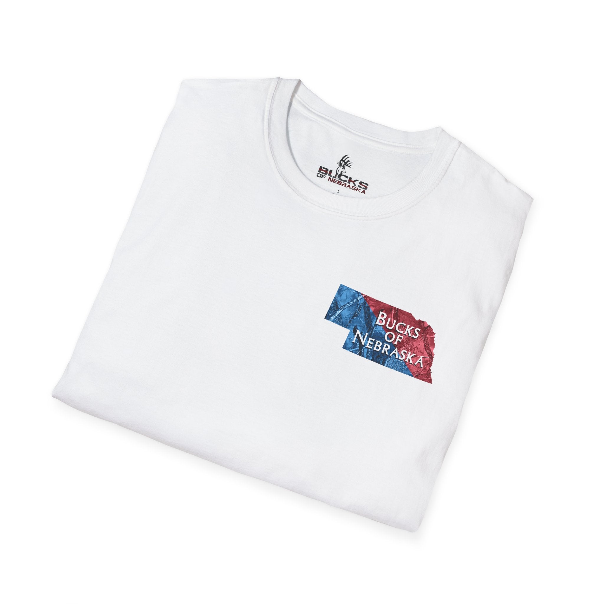 Nebraska Horned State Seal Tee - White/Heather/Blue