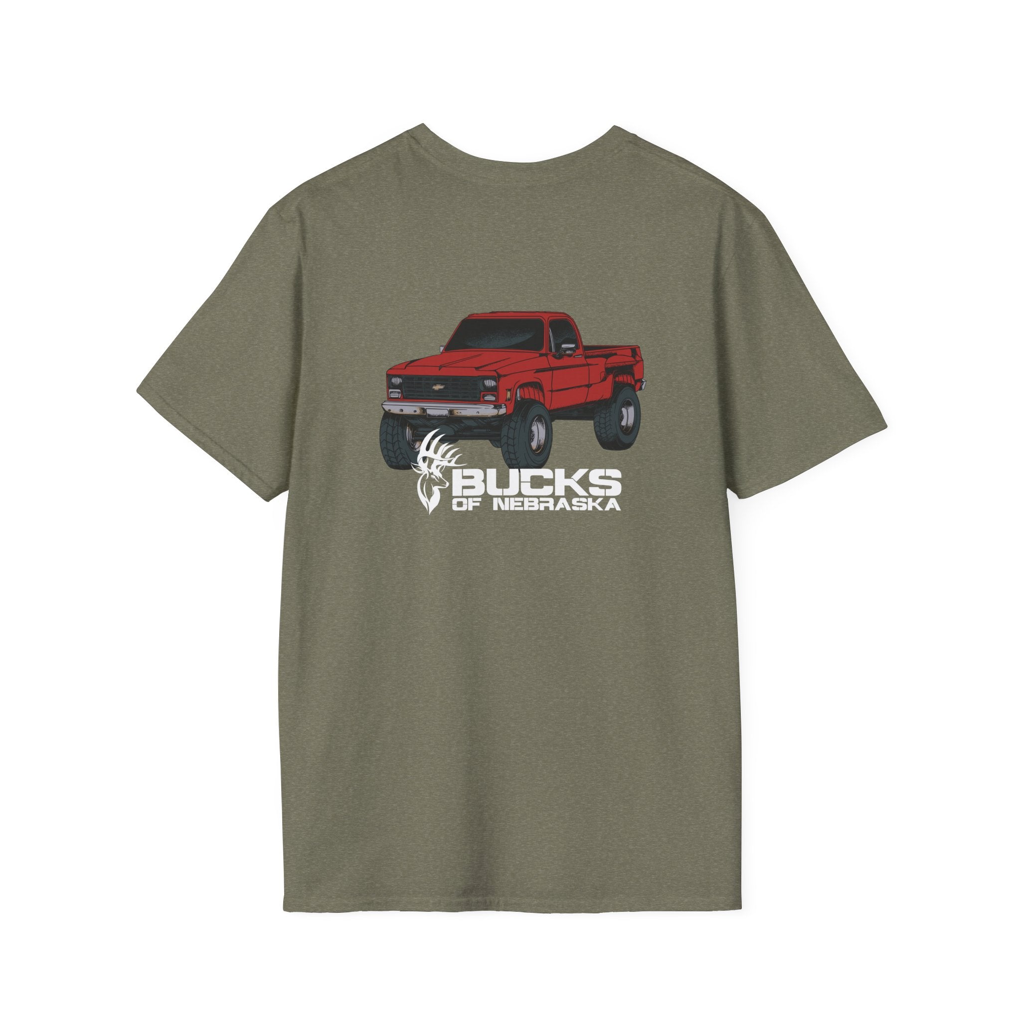 90's Single Cab Pickup Truck Tee - Military Green/Heather Military Green