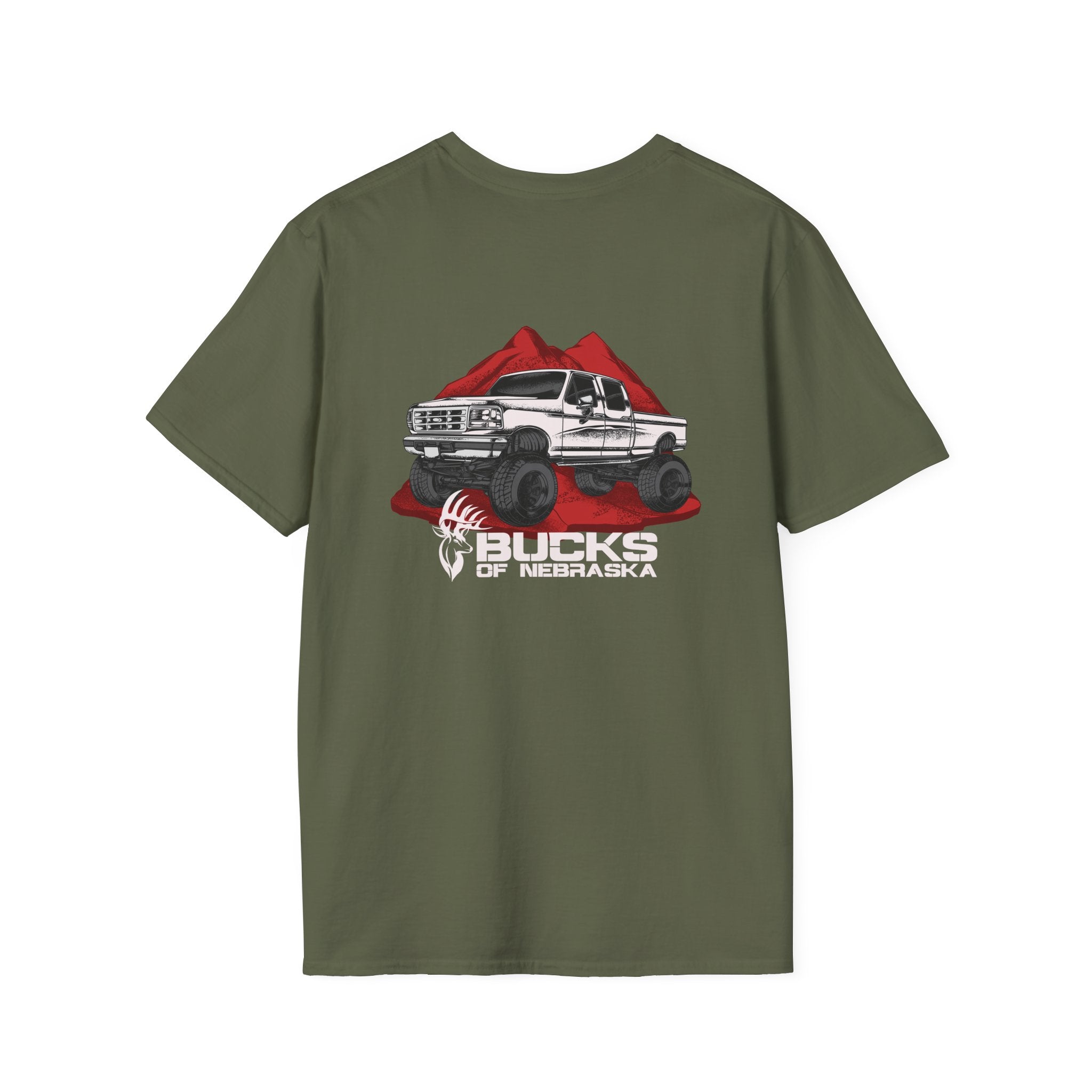 90's 4 Door Pickup Truck Tee - Black/Military Green/Heather Military Green