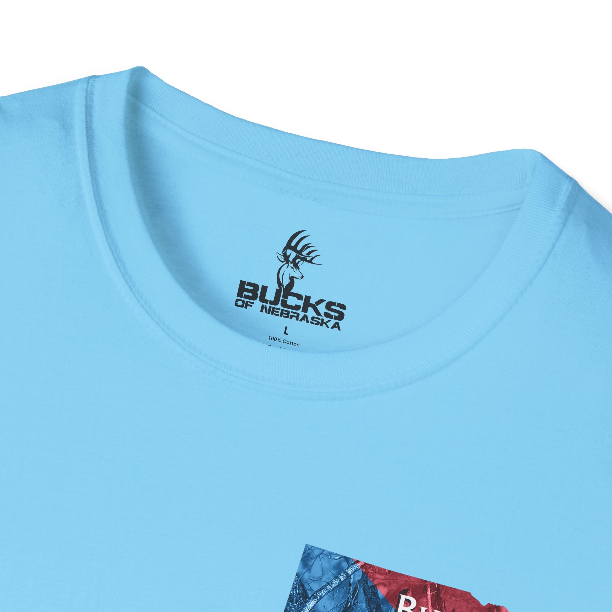 Nebraska Horned State Seal Tee - White/Heather/Blue