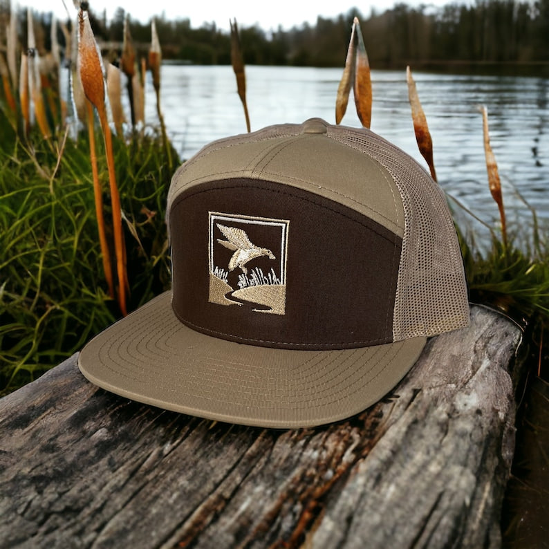 Duck Hunt Brown/Khaki, Bucks of Nebraska 7 Panel Hat