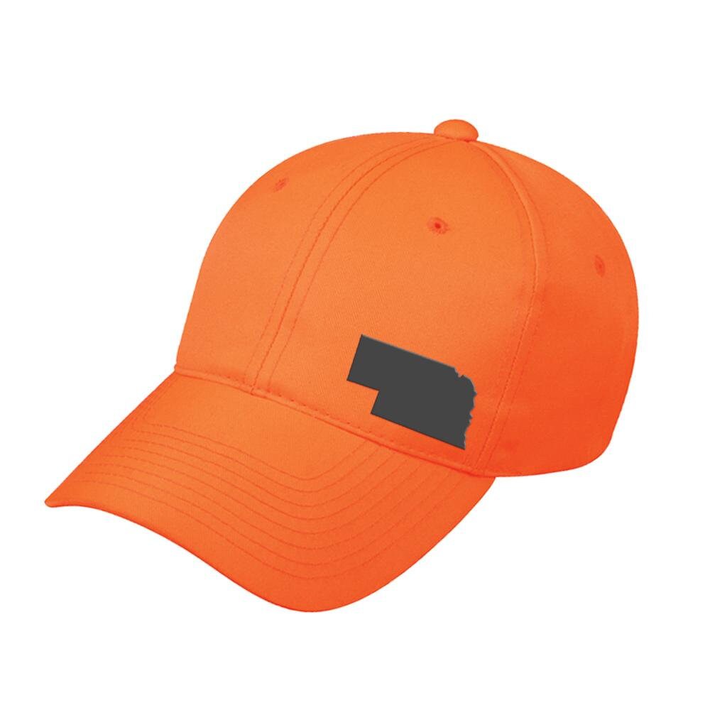 Nebraska State Outline Blaze Orange Cap