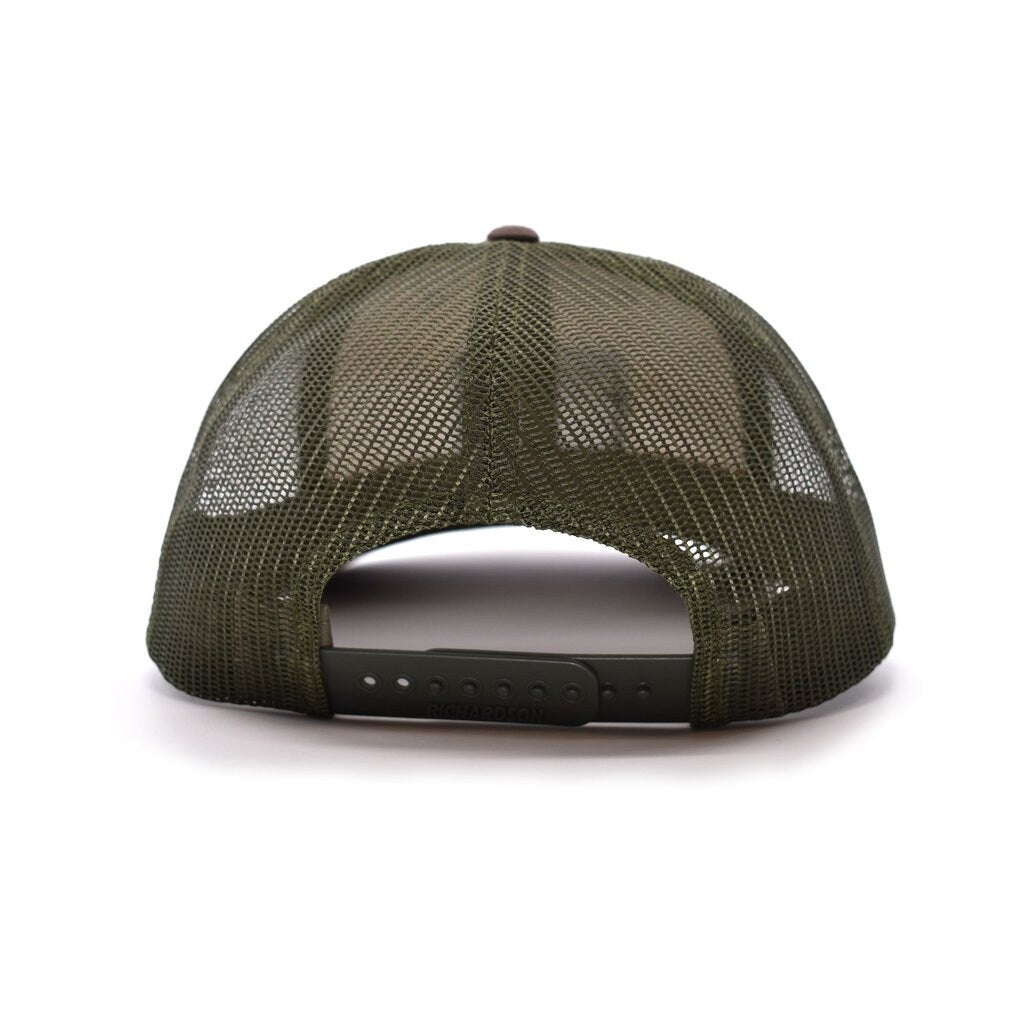 Nebraska Handmade 5 Panel Hat, Adjustable Fish On Patch Tan Hat, Fishing Snap Back Loden Brown Hat, Patch Hat for Unisex, Gifts for Lover