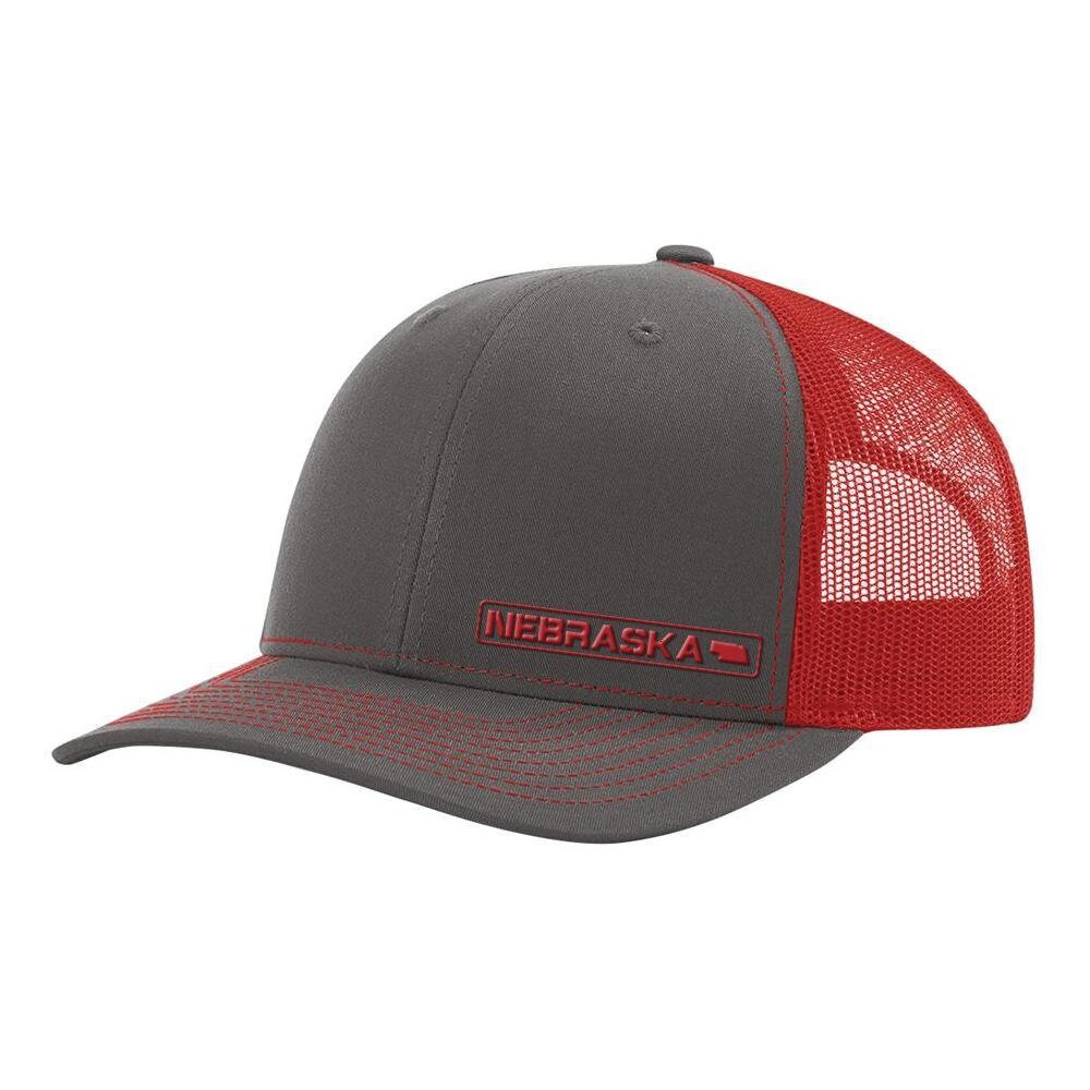 Nebraska State Hat - Charcoal / Red