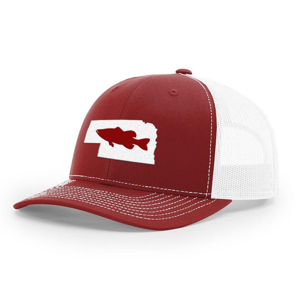 Nebraska Bass Hat - Cardinal/White