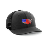 USA Flag Embroidered Trucker Hat