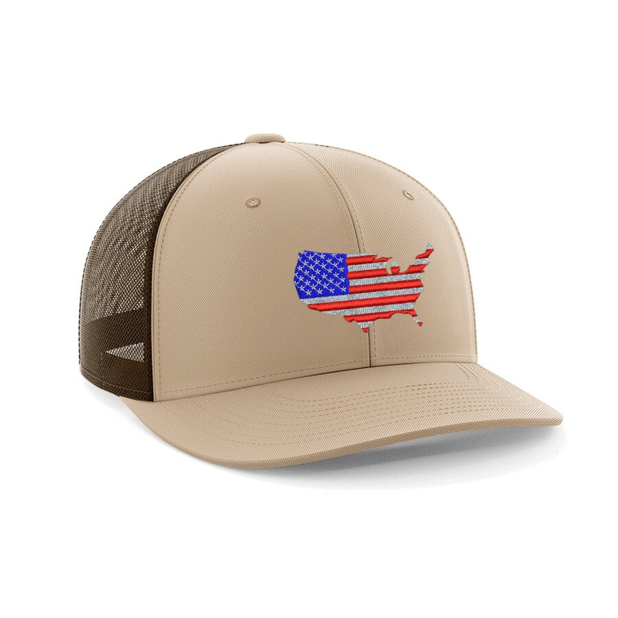 USA Flag Embroidered Trucker Hat