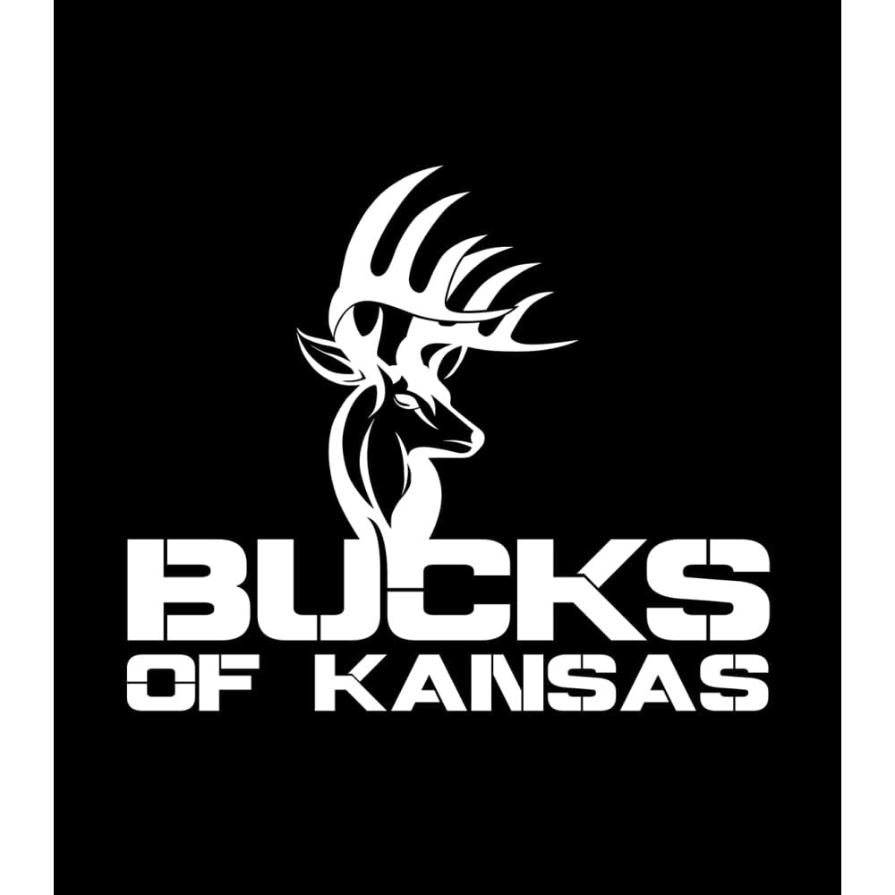 Bucks of Kansas Full Logo Decal - White
