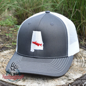 Alabama Catfish Hat- Charcoal/White