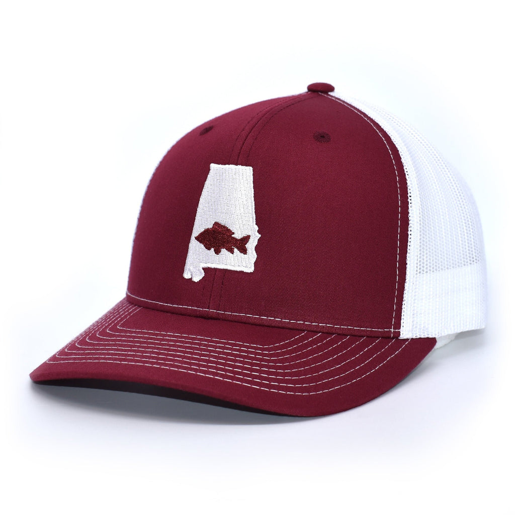 Alabama Carp Fishing Hat - Crimson / White