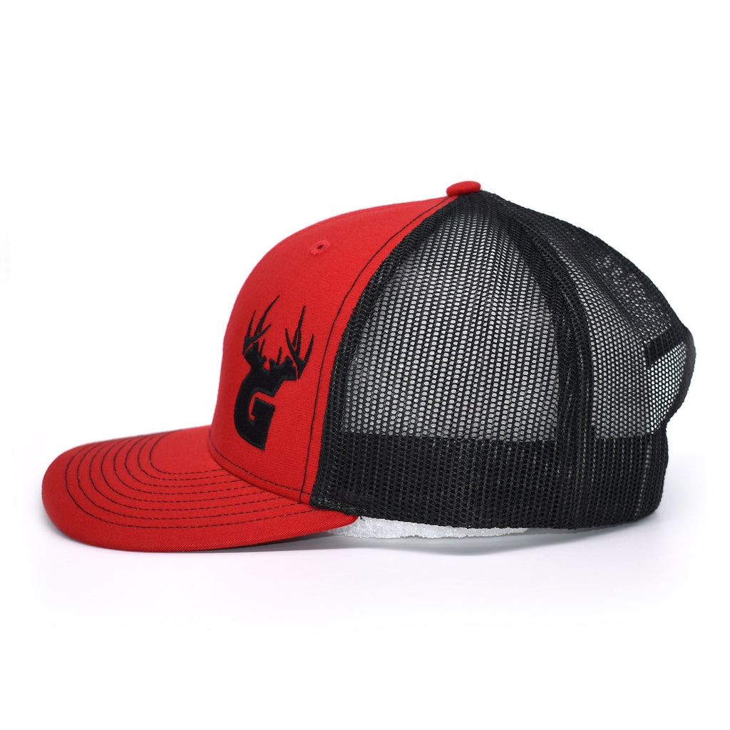 Bucks of Georgia Antler Logo Hat - Red / Black