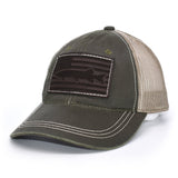 Muskie Leather Patch Flag Hat - Olive