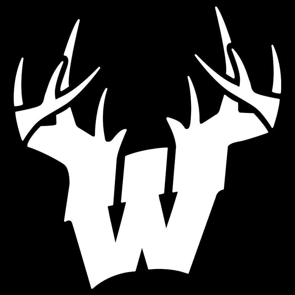 Wisconsin W Antlers Decal - White