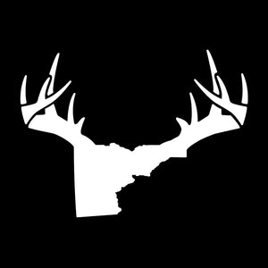 Bucks of Idaho Antler Decal - White