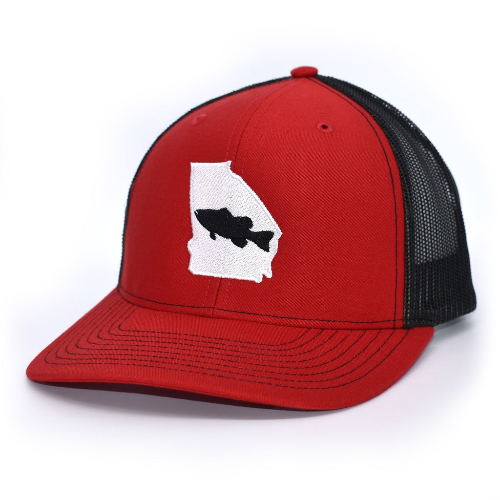 Georgia Bass Fishing Hat- Red/Black
