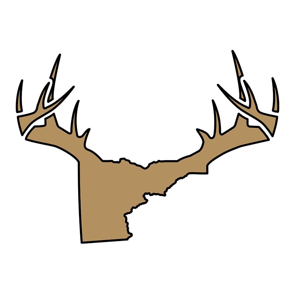 Bucks of Idaho Antler Decal - Gold / Black