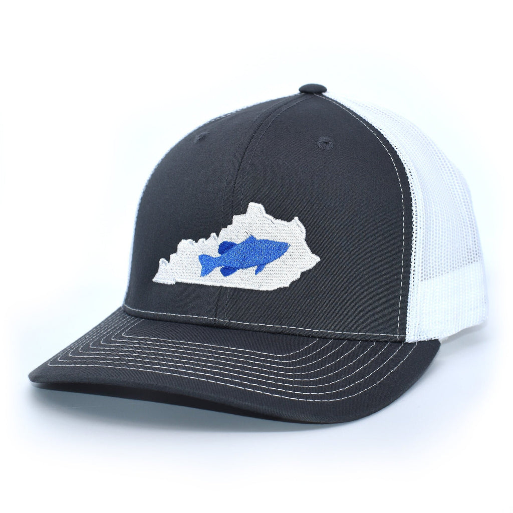 Kentucky Bass Hat Blue on Charcoal/White