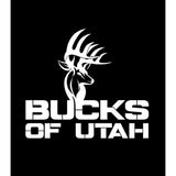 Bucks of Utah Full Logo Decal - White