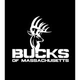 Bucks of Massachusetts Full Logo Decal - White
