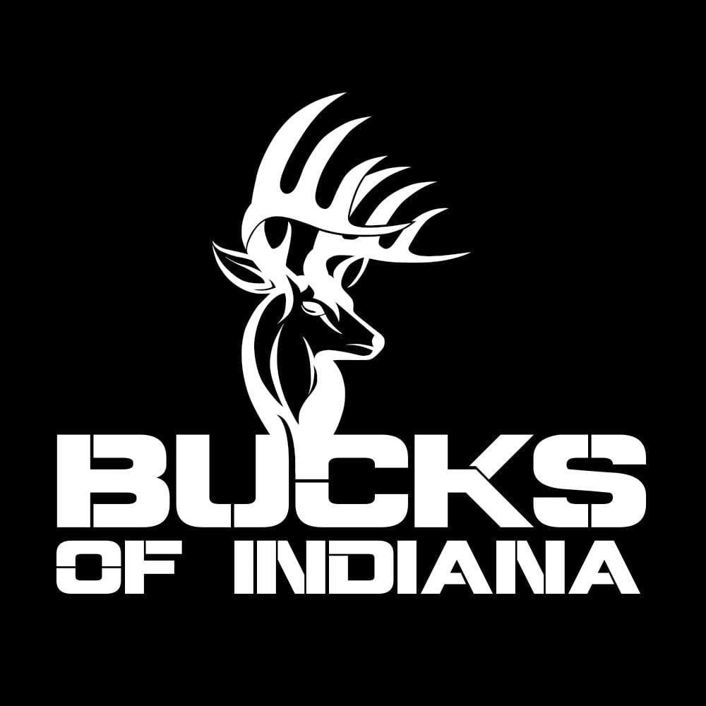 Bucks of Indiana Full Logo Decal - White