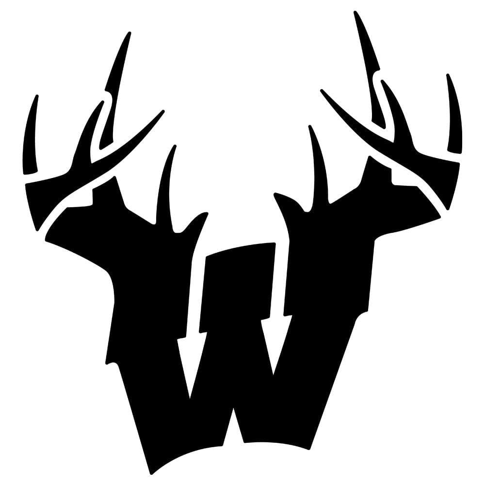 Wisconsin W Antlers Decal - Black