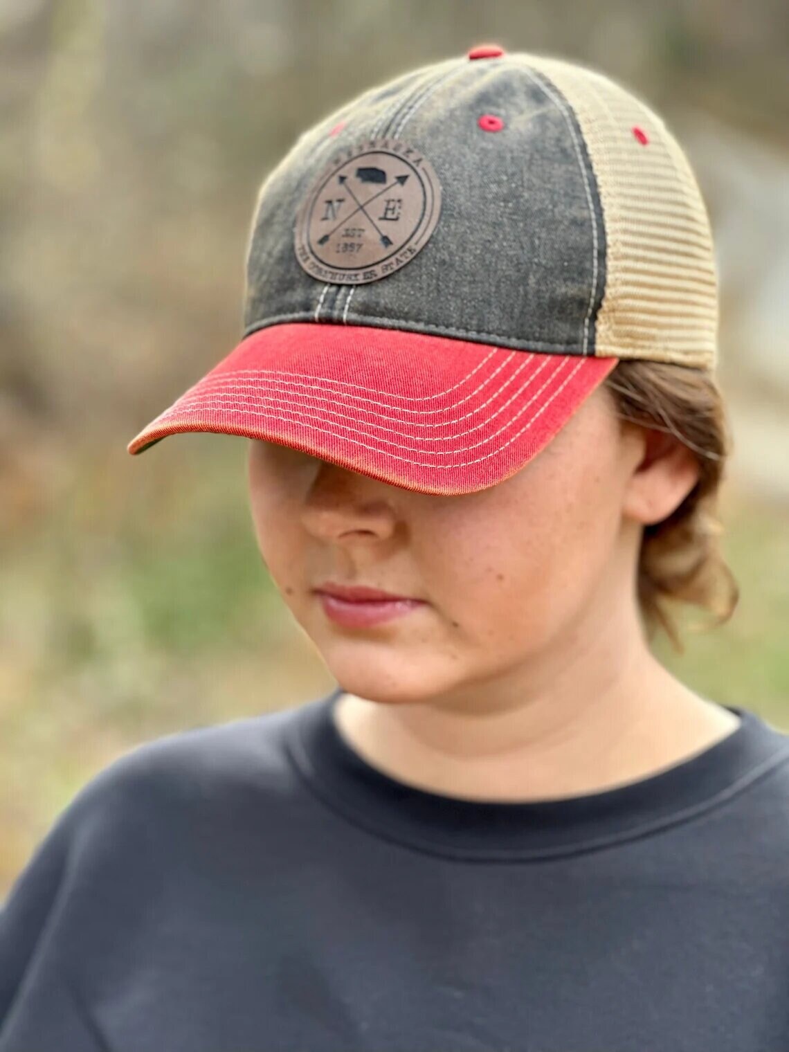 Nebraska Arrow Patch Hat | Nebraska Ladies Hat | Women's State Trucker Cap | Trendy State Hat | Mother | Gift