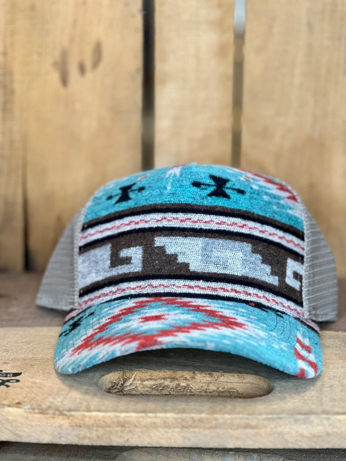 Nebraska Leather Hat | Nebraska Ladies Hat | Women's State Trucker Cap | Trendy Aztec State Hat | The Good Life