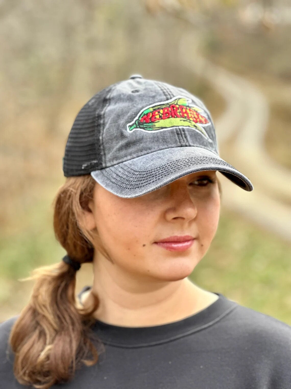 Nebraska Corn Embroidered Hat | Nebraska Ladies Hat | Women's State Trucker Cap | Trendy State Hat | The Good Life