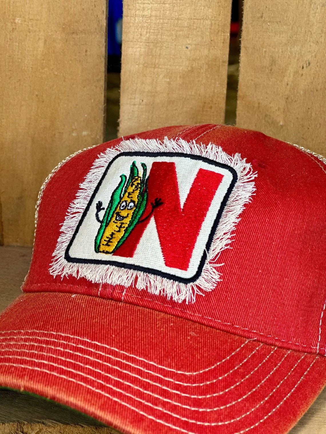 Nebraska Friendly Alphabet Corn Embroidered Hat | Nebraska Ladies Hat | Women's State Trucker Cap | Trendy State Hat | N is for Nebraska