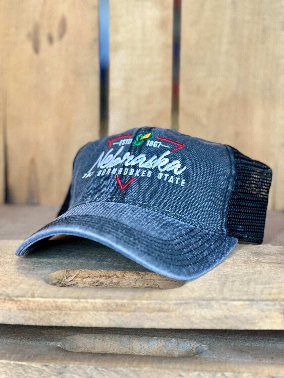 The Cornhusker State Embroidered Hat | Nebraska Ladies Hat | Women's State Trucker Cap | Trendy State Hat | The Good Life