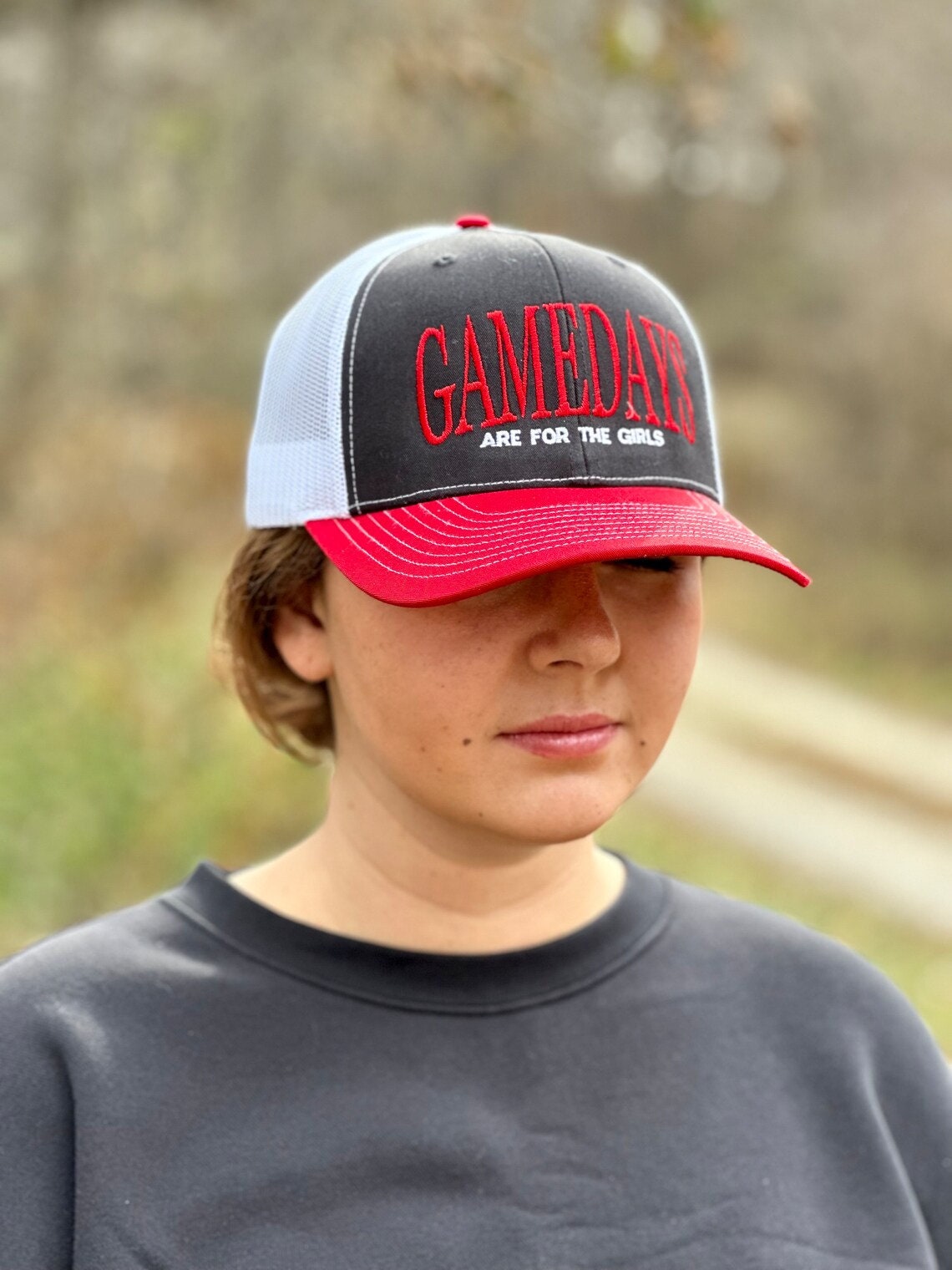 Gamedays are for the Girls Embroidered Hat | Gameday Ladies Hat | Women's State Trucker Cap | Trendy Sports Hat
