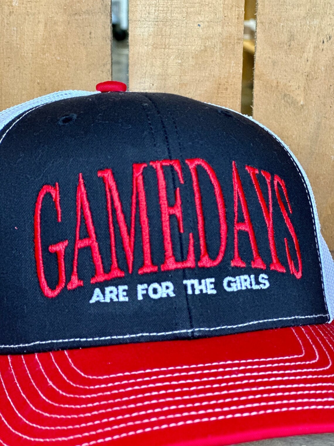 Gamedays are for the Girls Embroidered Hat | Gameday Ladies Hat | Women's State Trucker Cap | Trendy Sports Hat