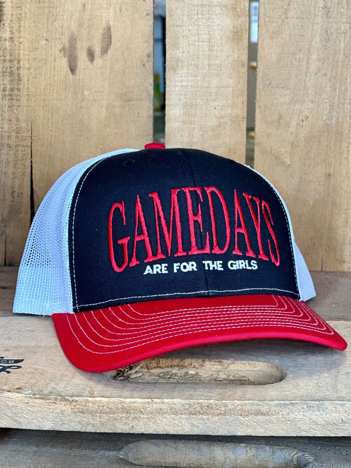 Gamedays are for the Girls Embroidered Hat | Gameday Ladies Hat | Women's State Trucker Cap | Trendy Sports Hat
