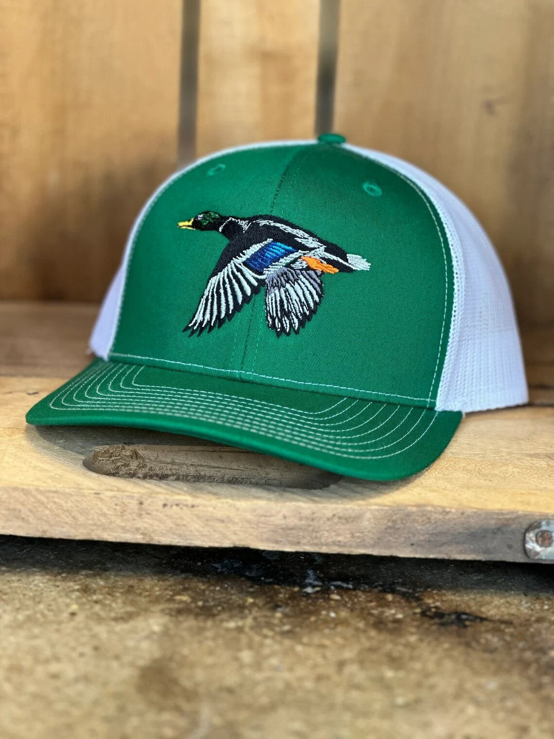 Mallard Duck Hunter Trucker Hat - Duck Hunter Trucker Hat - Mallard Embroidered Hat