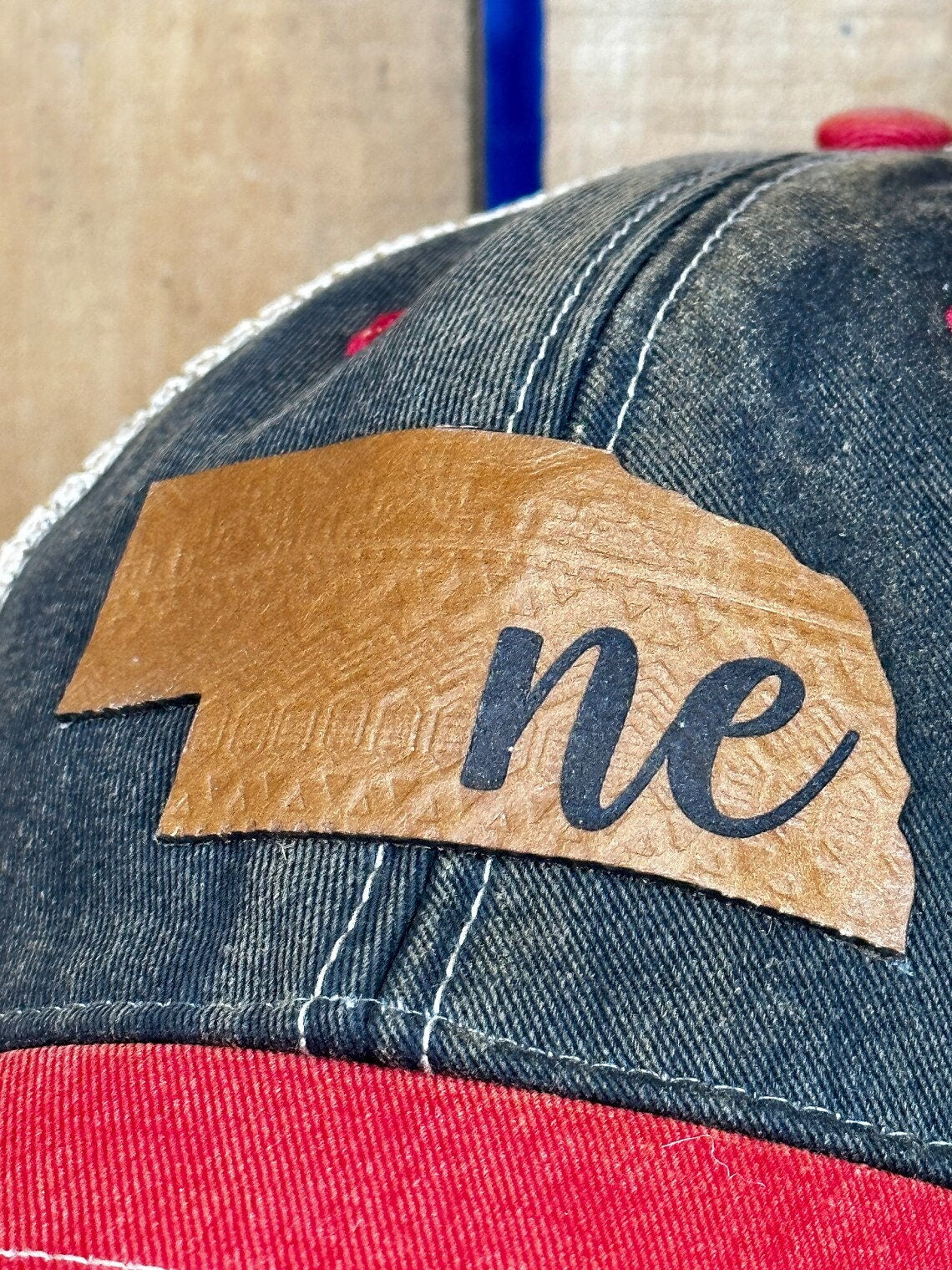 Custom Embossed Leather State Hat | Custom State Ladies Hat | Men's Custom State Trucker Cap | Mother's Day | Father's Day