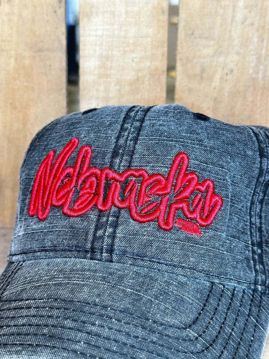 Nebraska Puff Embroidered Hat | Nebraska Ladies Hat | Women's State Cap | Trendy State Hat | Mother | Gift