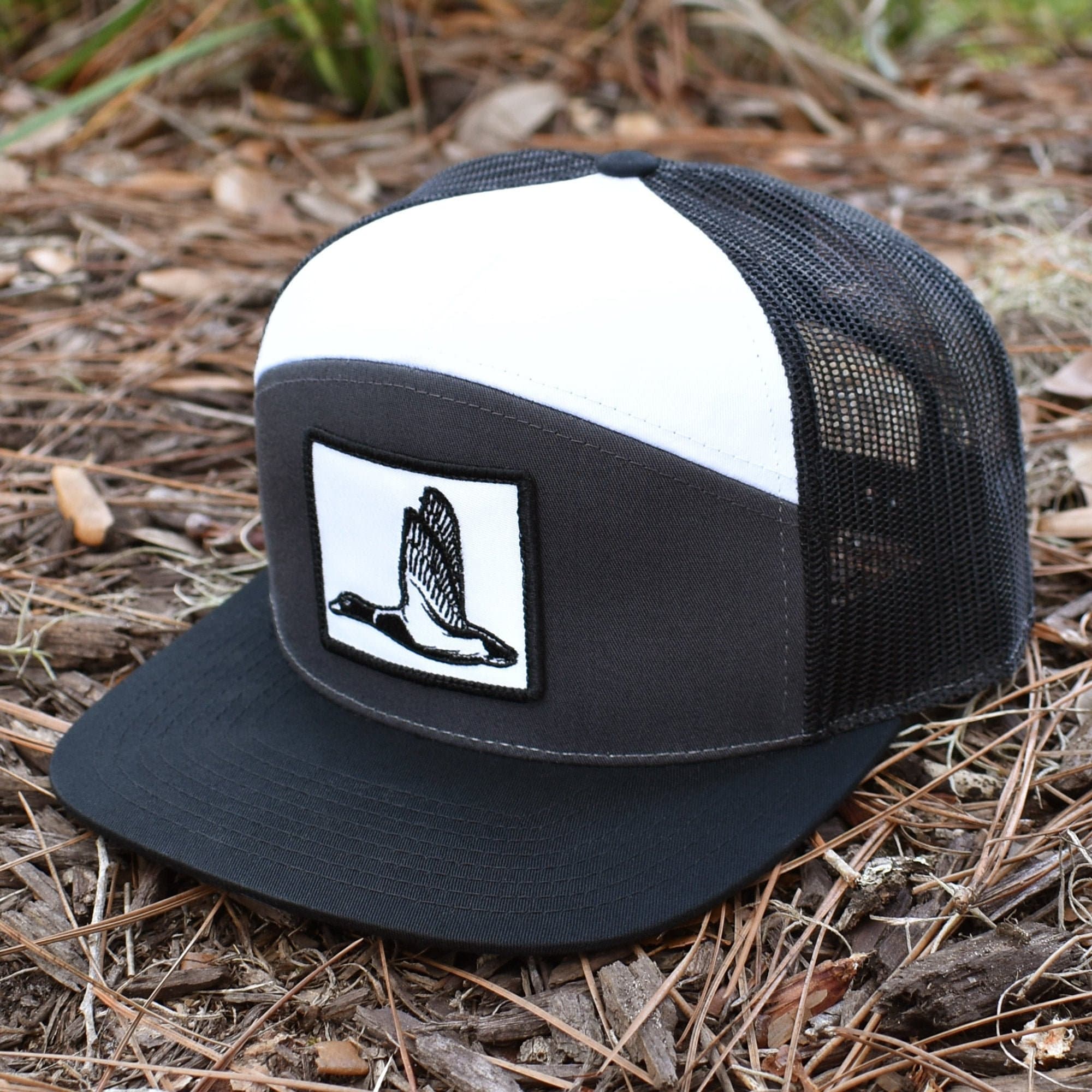 Duck Patch Charcoal, Black & White Hat