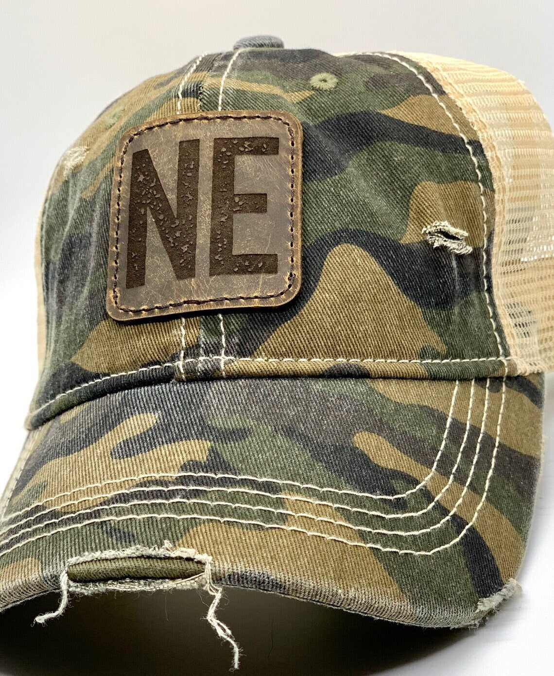 Leather Nebraska State Hat | Nebraska Ladies Hat | Engraved Leather Nebraska | Women's State Trucker Cap | Trendy State Hat | Mother | Gift