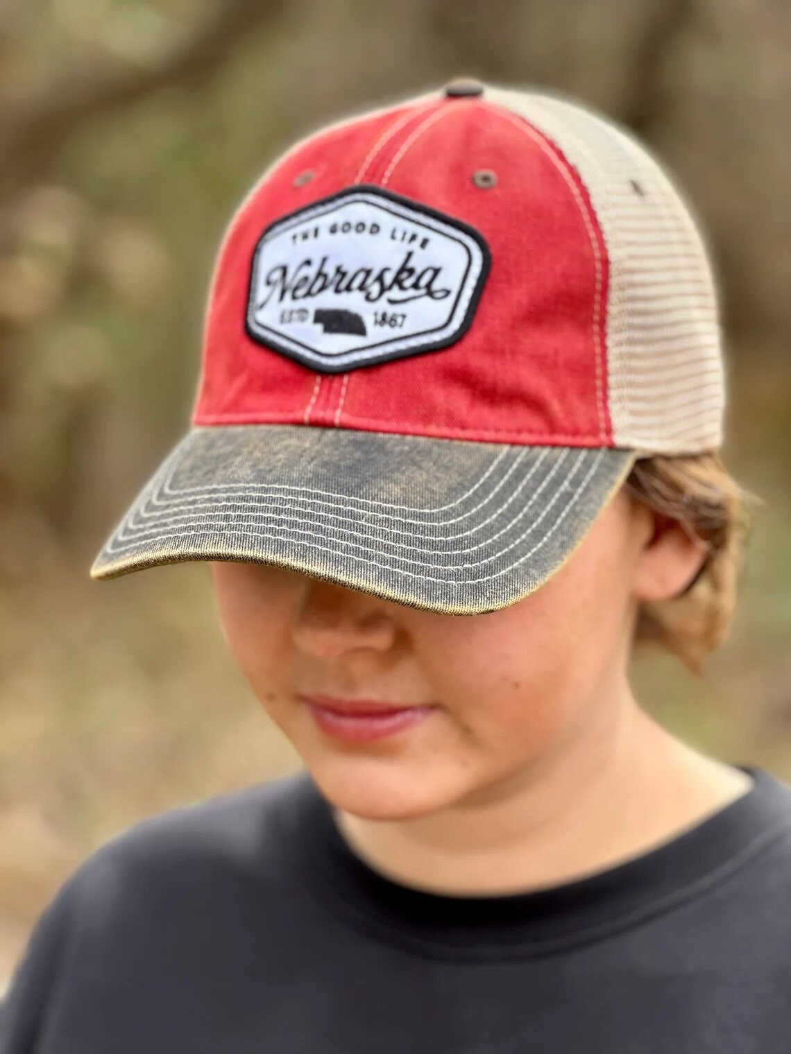 Nebraska Embroidered Patch Hat | Nebraska Ladies Hat | Women's State Trucker Cap | Trendy State Hat | The Good Life