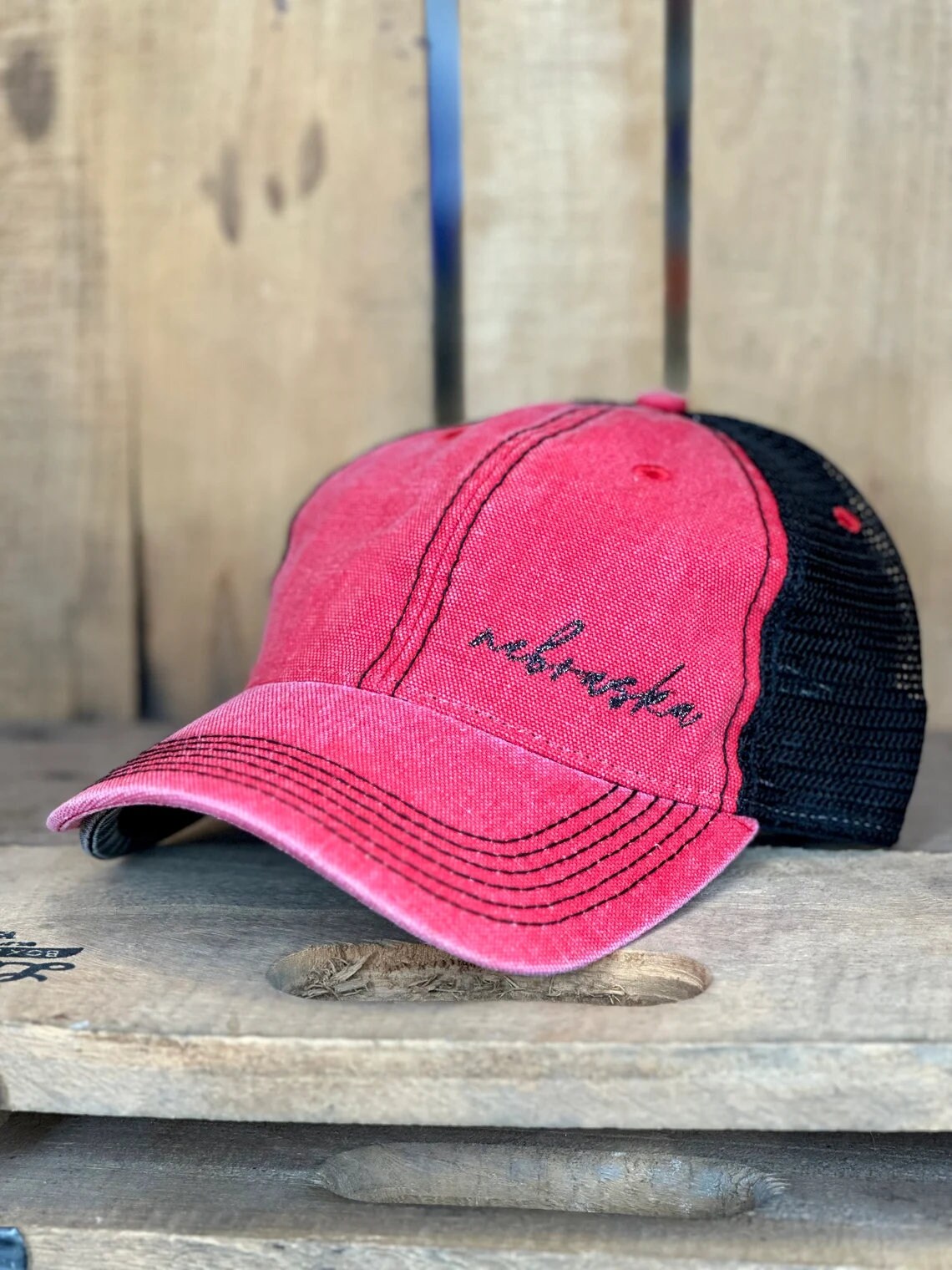 Nebraska Embroidered Hat | Nebraska Ladies Hat | Women's State Trucker Cap | Trendy State Hat | The Good Life | Simple Nebraska Hat