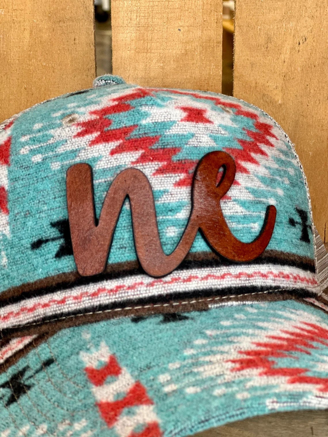 Custom Leather Cutout State Aztec Hat | Custom Ladies Hat | Women's State Cap | Trendy State Hat | Mother | Gift