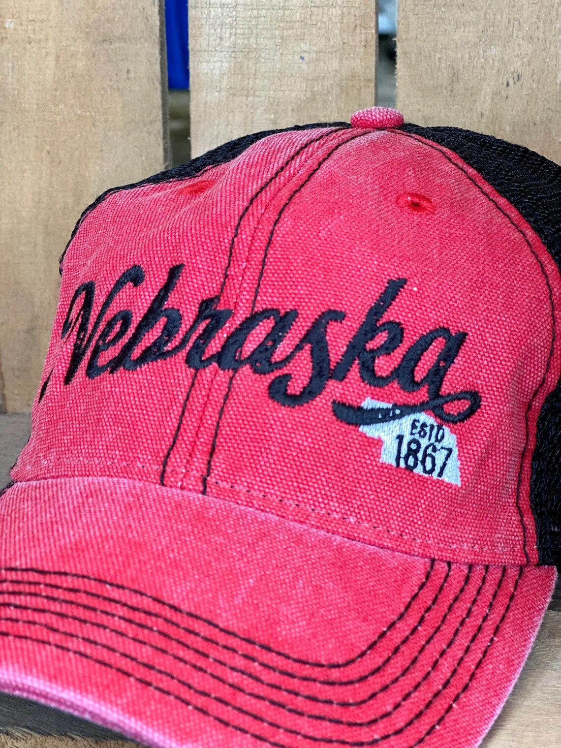 Script Nebraska Embroidered Hat | Nebraska Ladies Hat | Women's State Trucker Cap | Trendy State Hat | The Good Life