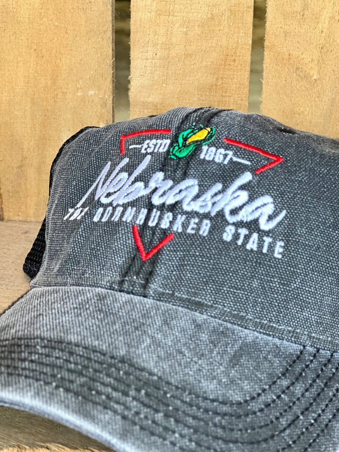 The Cornhusker State Embroidered Hat | Nebraska Ladies Hat | Women's State Trucker Cap | Trendy State Hat | The Good Life