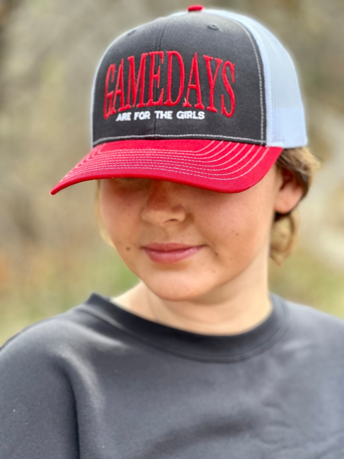Gamedays are for the Girls Embroidered Hat | Gameday Ladies Hat | Women's State Trucker Cap | Trendy Sports Hat